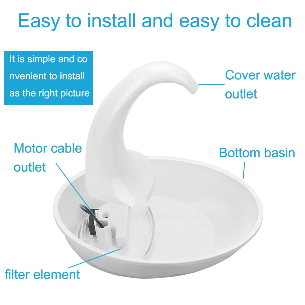 Automatic Swan Pet Cat Water Dispenser Feeding Water Flowing Fountain for Cat Dog Pet Cat Drinking Bowl Electric Water Dispenser