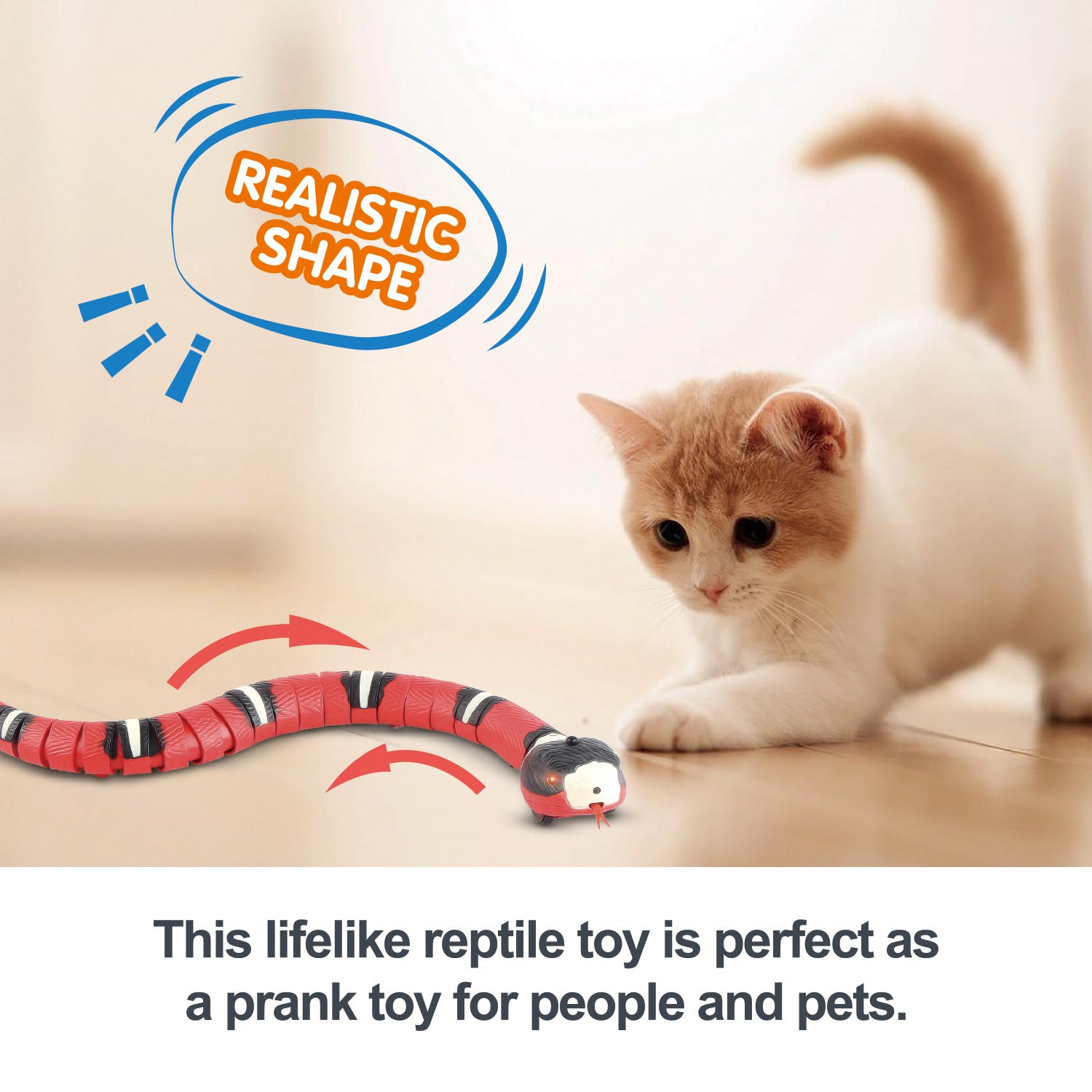 Smart Sensing Interactive Cat Toys Automatic Eletronic Snake Cat Teasering Play USB Rechargeable Kitten Toys for Cats Dogs Pet