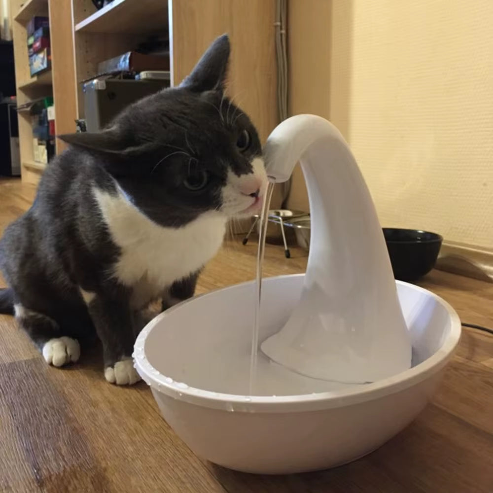 Automatic Swan Pet Cat Water Dispenser Feeding Water Flowing Fountain for Cat Dog Pet Cat Drinking Bowl Electric Water Dispenser