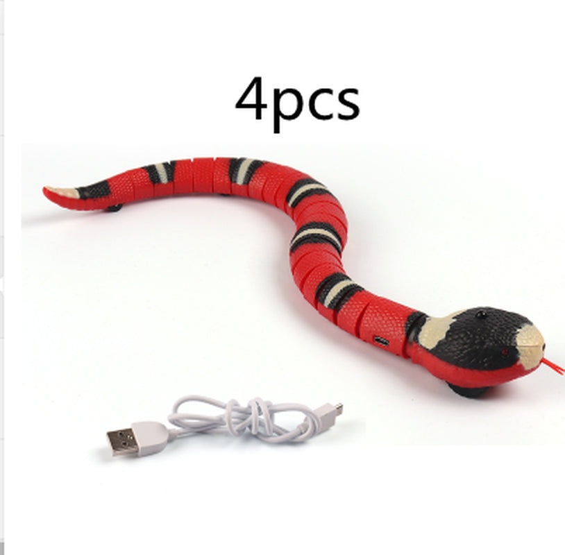 Smart Sensing Interactive Cat Toys Automatic Eletronic Snake Cat Teasering Play USB Rechargeable Kitten Toys for Cats Dogs Pet